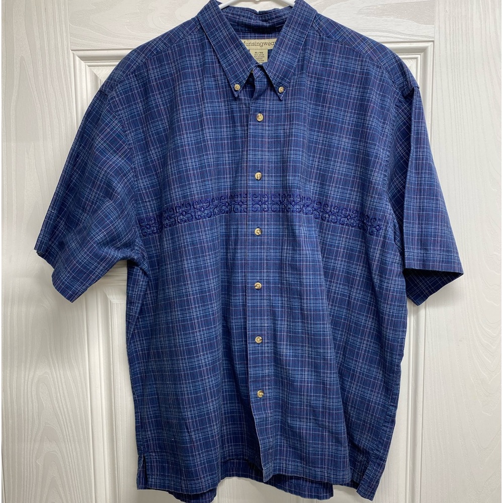 Munsingwear Men's Shirt Short Sleeve Button Up Camp shirt